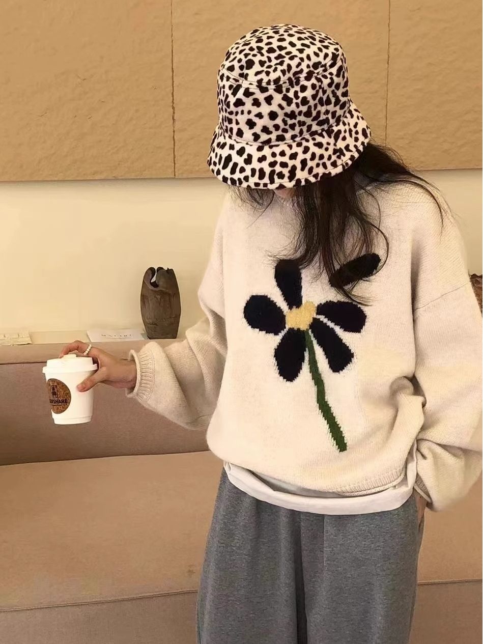 慵懶風ins韓系2023年早秋寬鬆加厚針織衫超好看外穿毛衣設計感女