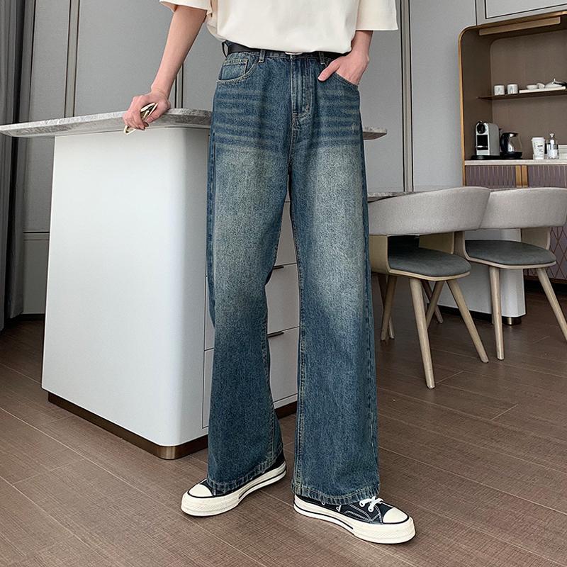 Hualun American high street straight jeans summer trendy boys loose pants versatile ifashion trousers