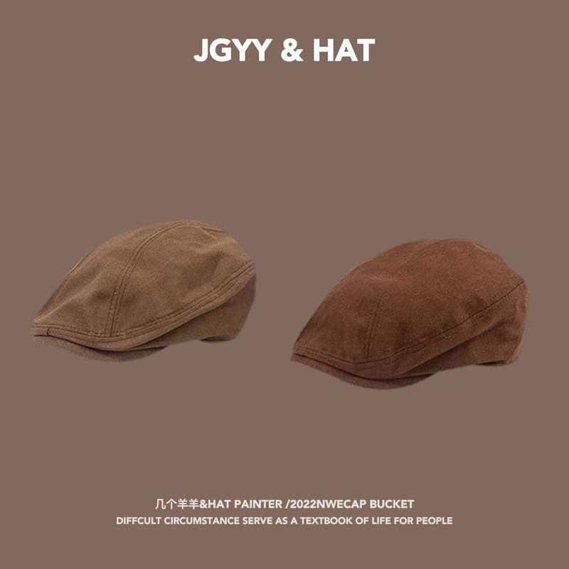 Vintage progressive hats for men and women shopping peaked caps shopping spring and autumn Japanese retro beret female British painter hat