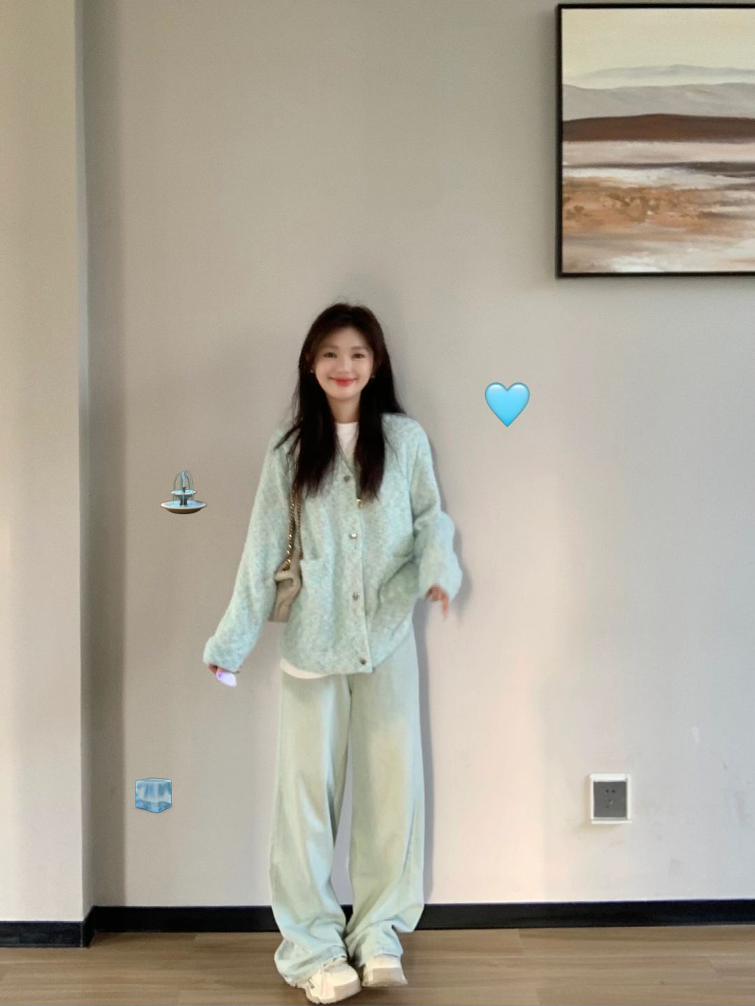 秋冬新款彩色針織衫外套女時尚百搭設計感小眾休閒V領開衫潮上衣
