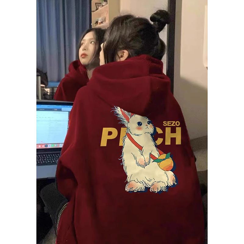 100%重磅純棉春秋衛衣女2023新款美式慵懶風chic黑色半拉鏈上衣潮
