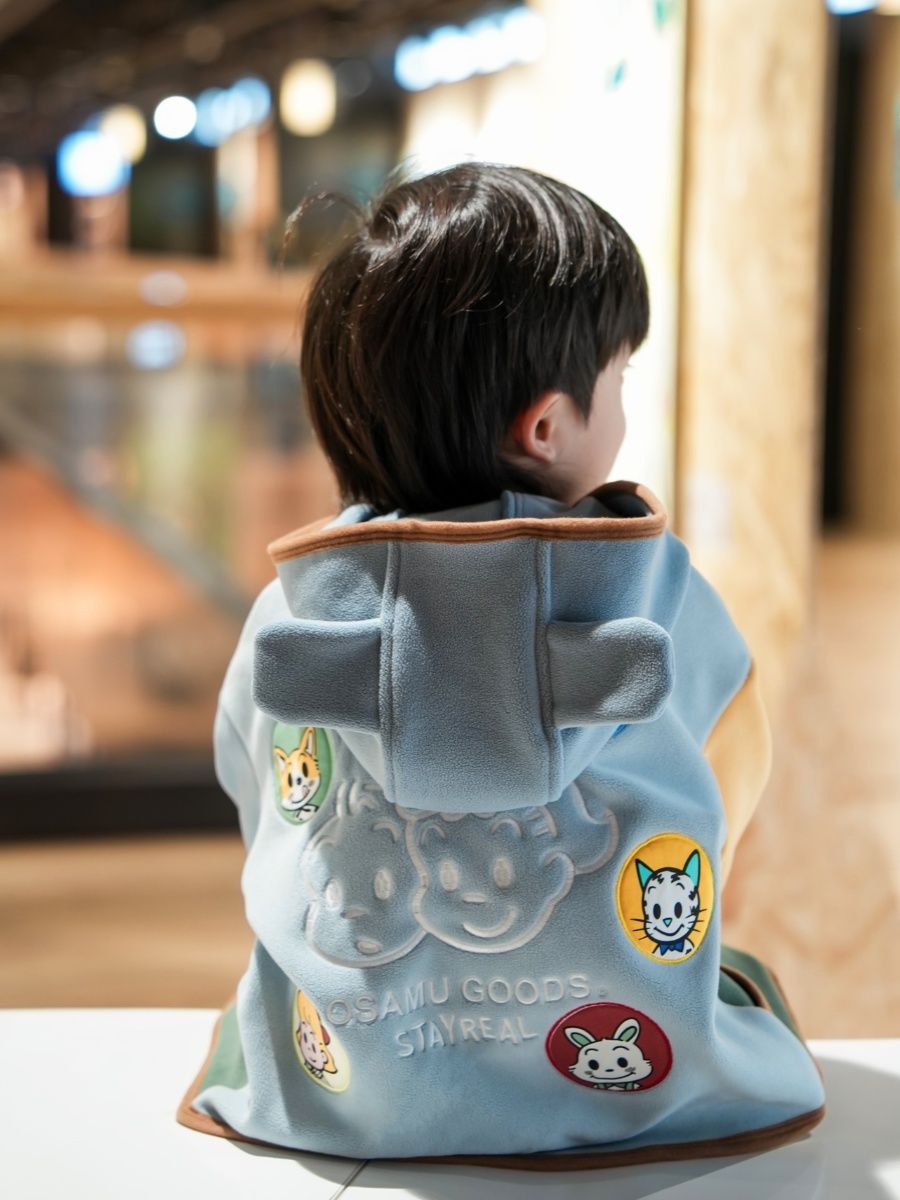 Children's new autumn and winter coats, thickened Ollie velvet style, Japanese mid-length coats, boys and girls, parent-child cardigans, trendy