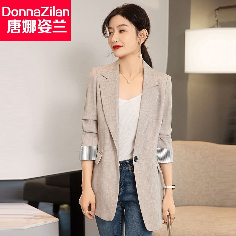 高級感氣質小西裝外套女士2023新款春秋季韓版休閒寬鬆西服上衣女