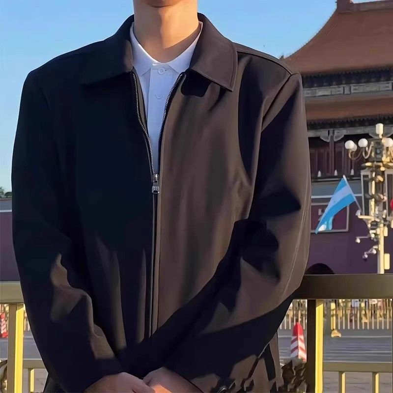 高級感輕熟風墊肩行政夾克男裝廳局風公務員體制內穿搭外套春秋款