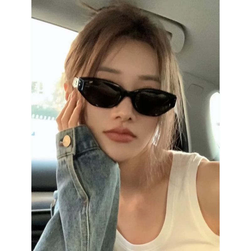gm fashion sunglasses 2023 new European and American retro cat eye high-end square and round face slim sunglasses female Korean version