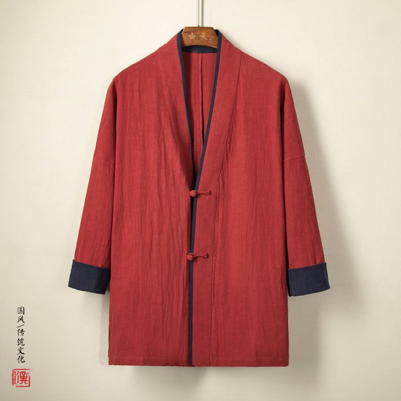 中國風復古禪意居士服外套男新中式改良漢服大碼青年夾克唐裝外套