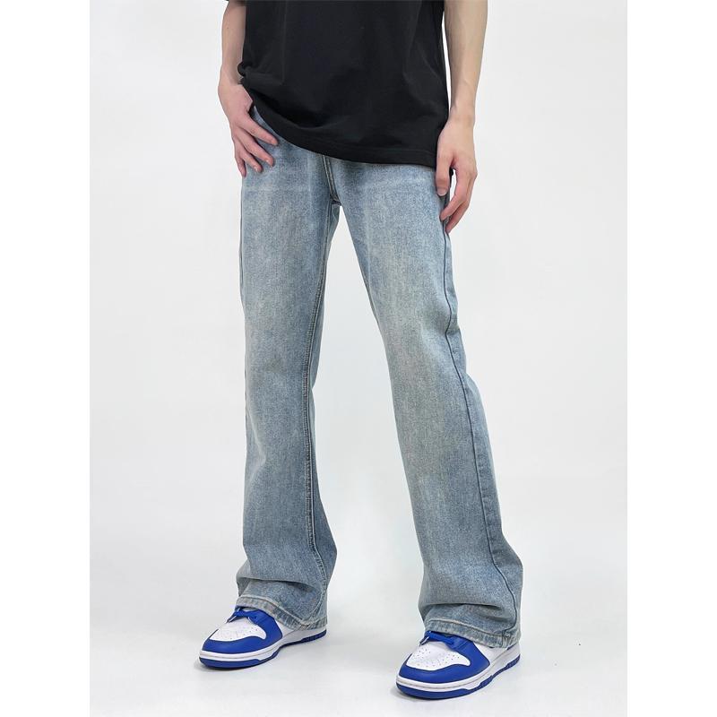 BEEMN American retro washed micro-flare jeans men's straight loose high street vibe pants trendy brand