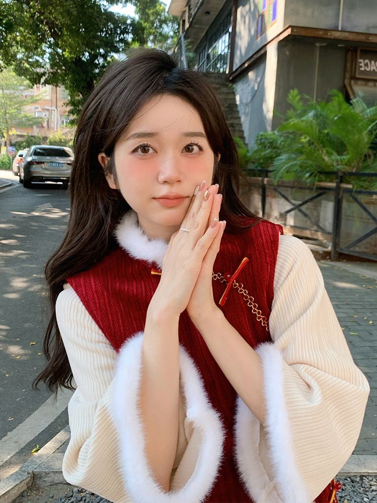 旗袍改良倒大袖女2023年輕秋冬季加厚民國千金長袖過年紅色拜年服