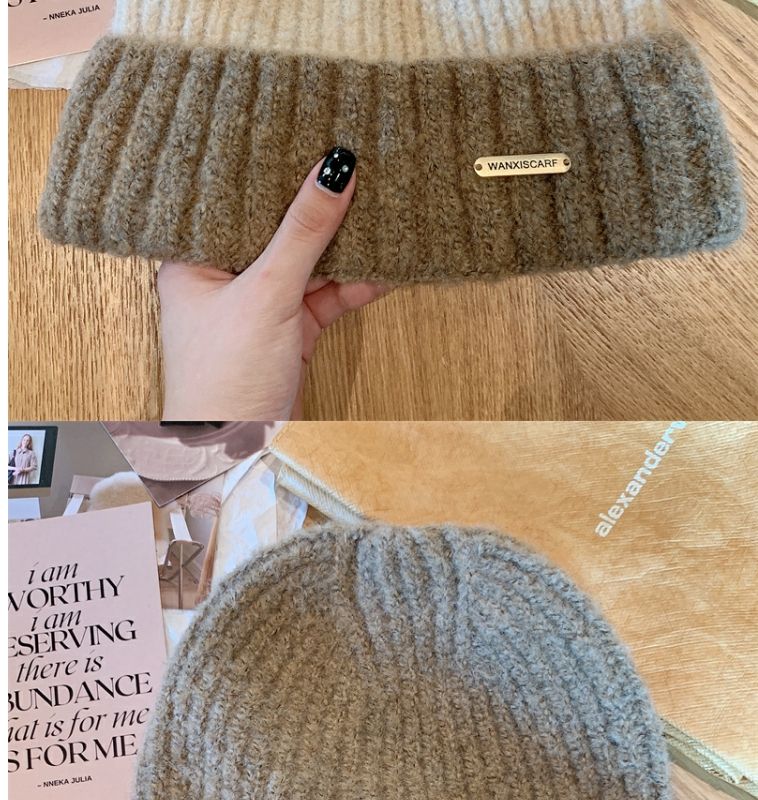 Woolen Hat Contrast Colour Winter Warm Beanie For Men_voghion.com