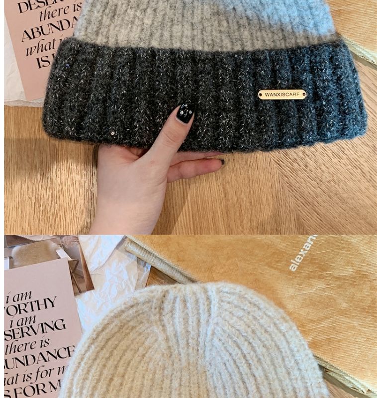 Woolen Hat Contrast Colour Winter Warm Beanie For Men_voghion.com