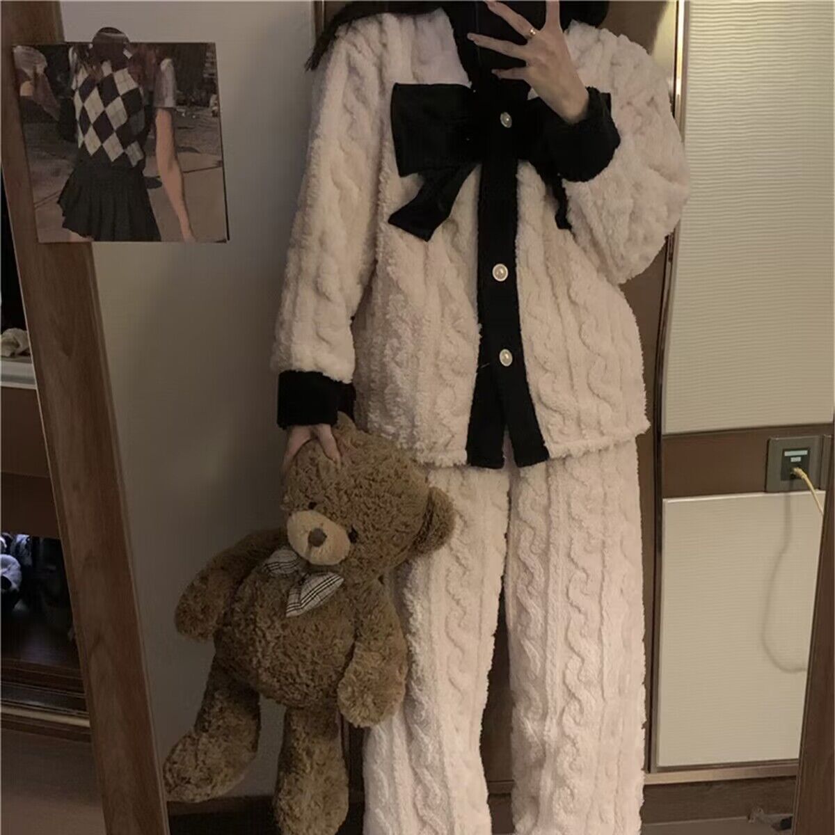 珊瑚絨睡衣女冬家居服女款2023新款秋冬套裝加絨加厚長袖長款可愛