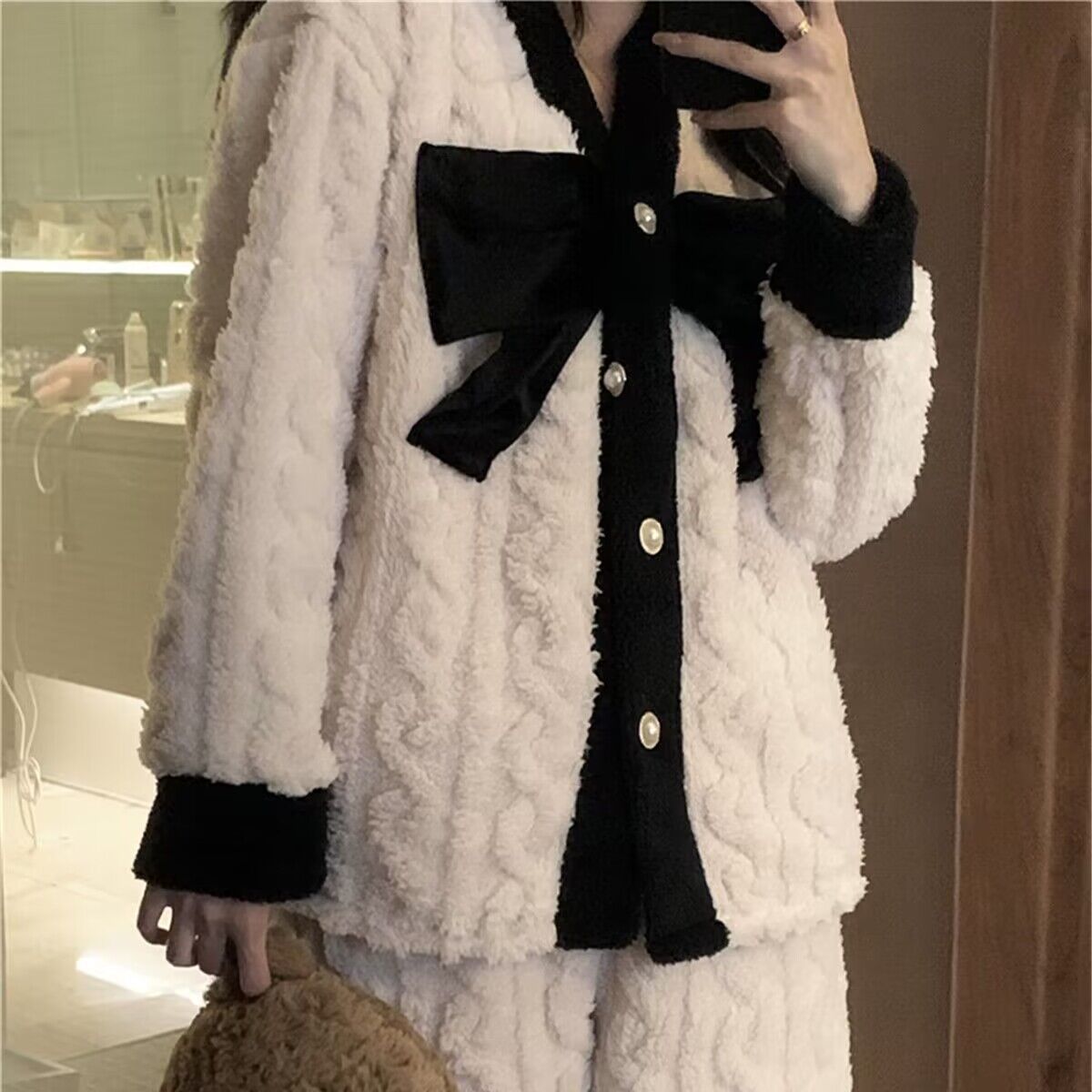 冬季睡衣女珊瑚絨甜美外穿加絨厚家居服法蘭絨學生秋冬天套裝網紅