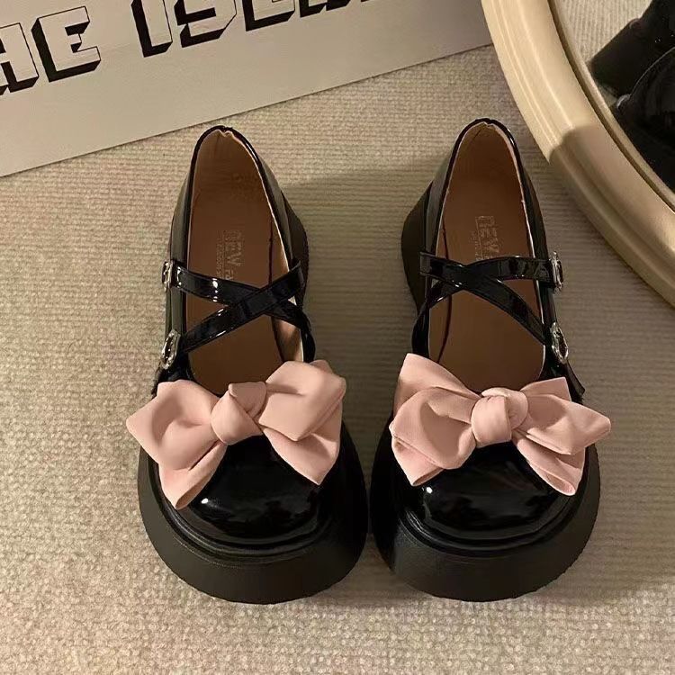 單鞋潮搭女鞋純新款蝴蝶結洛麗塔JK少女COS日系可愛瑪麗珍鞋公主