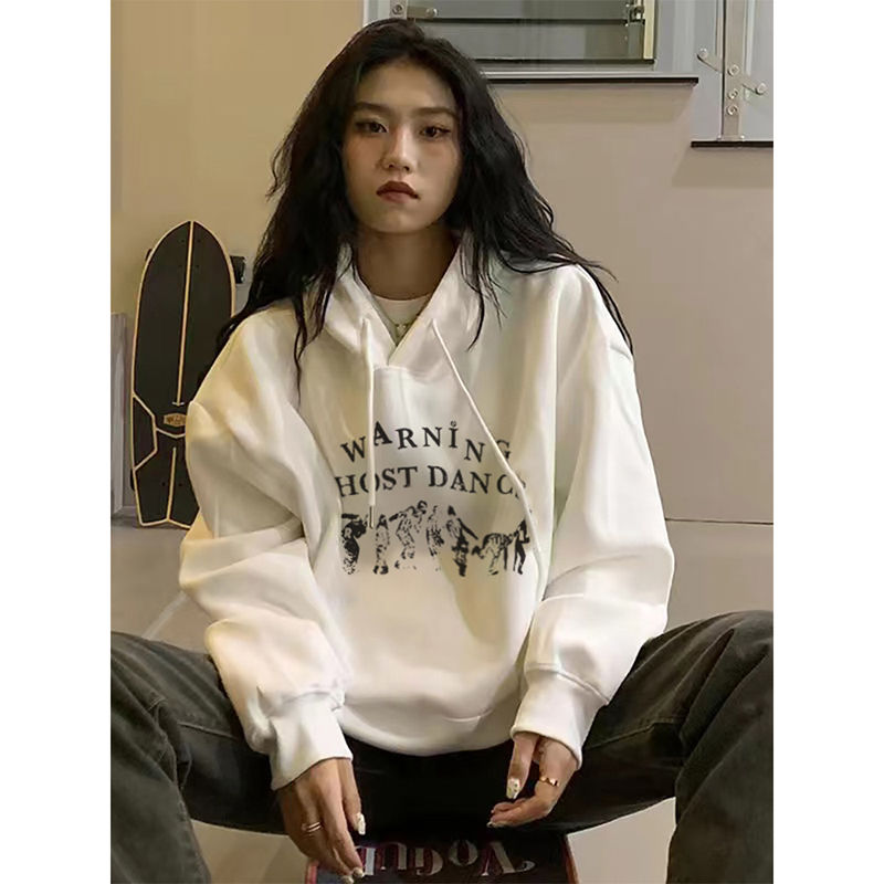 100%重磅純棉潮牌開衫衛衣女2023秋冬季新款連帽寬鬆百搭小眾外套