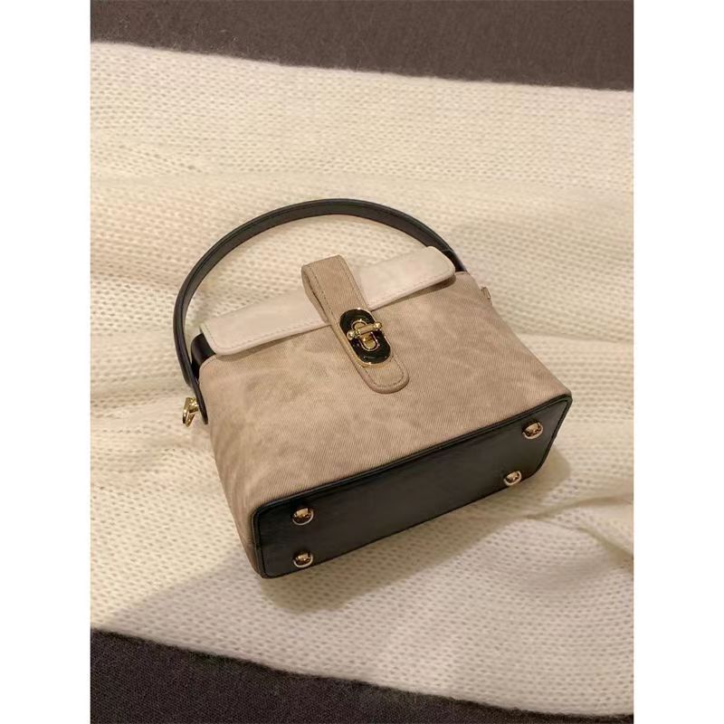 2023 Small Gray Tone Time Box Bag Design Sense of Westernization Portable Square Box Bag Advanced Sense One Shoulder Crossbody Bag