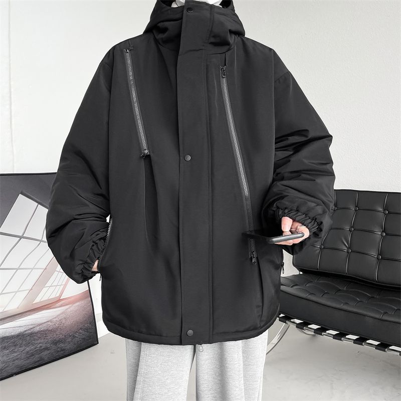 衝鋒衣棉服男潮牌ins美式寬鬆連帽棉衣夾克戶外港風休閒加厚外套
