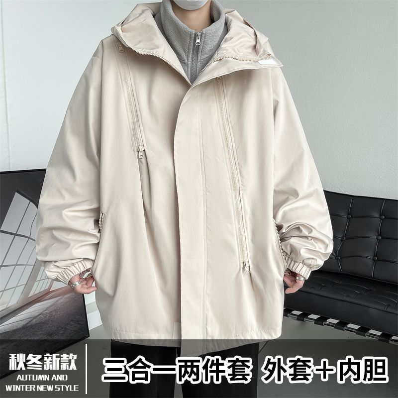三合一衝鋒衣外套男可拆卸內膽防風防水三防戶外登山服夾克兩件套