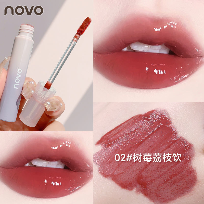 NOVO唇釉鏡面水光持久不沾杯不掉色素顏顯白爆款ins平價口紅學生