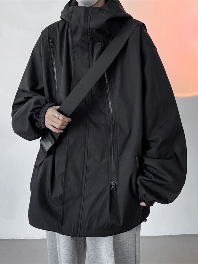 美式機能防曬衝鋒衣男外套夏季薄款黑武士防水山系戶外登山服夾克