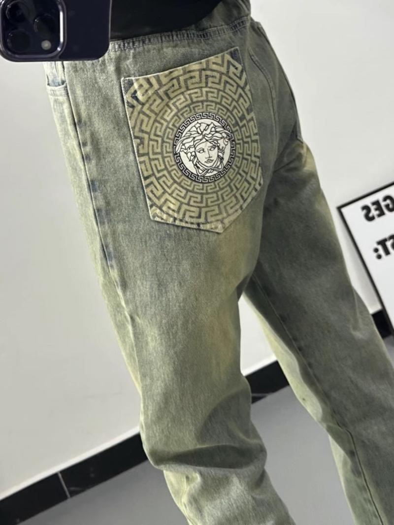 Beauty Head Retro Distressed Jeans Men's and Women's Small Leg Pants 2023 Spring and Autumn New Korean Style High Waist Slim Straight Leg Pants