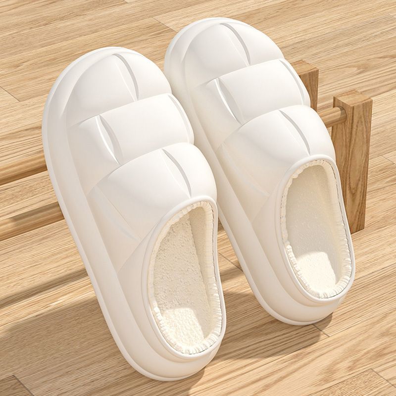 Waterproof cotton slippers for women new winter bag heel indoor home warm plush confinement shoes winter outer wear cotton shoes for men