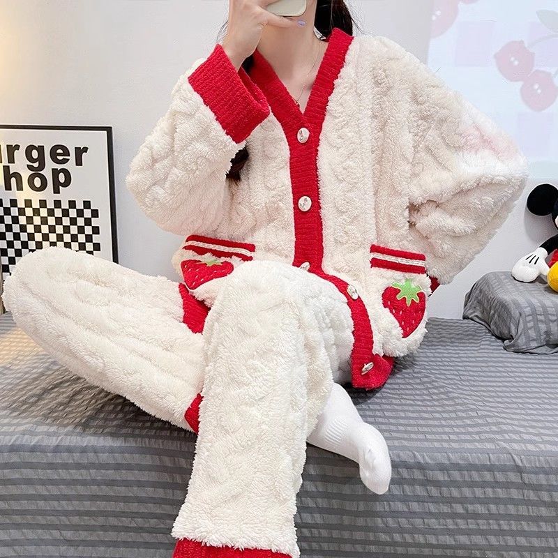 睡衣女冬季珊瑚絨2023年新款秋冬款高級感保暖公主風加厚家居服