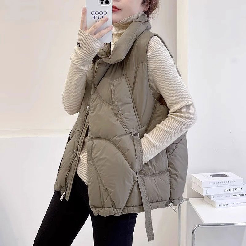 羽絨棉馬甲女2023韓版秋冬新款寬鬆顯瘦坎肩設計感女小眾外搭背心