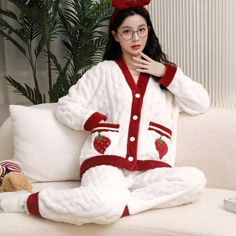 睡衣女冬季珊瑚絨2023年新款秋冬款高級感保暖公主風加厚家居服