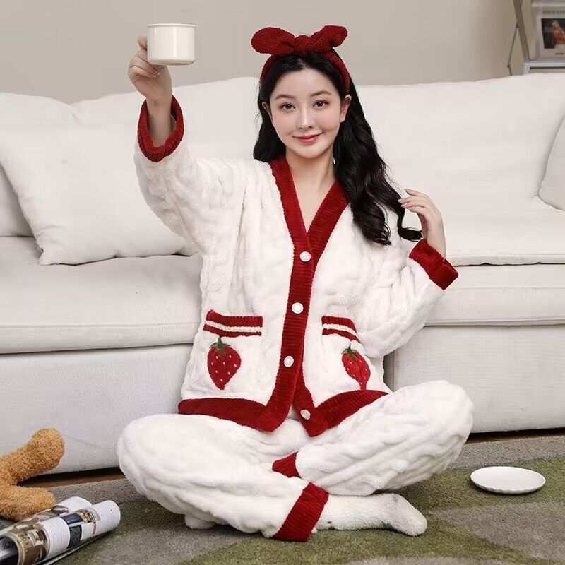 睡衣女冬季珊瑚絨2023年新款秋冬款高級感保暖公主風加厚家居服