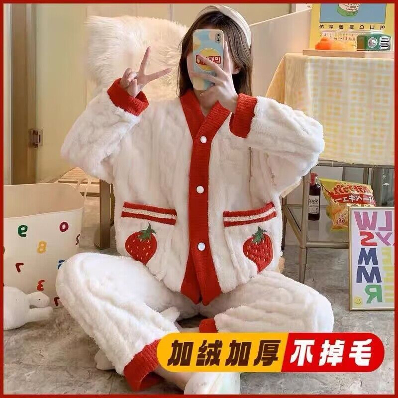 睡衣女冬季珊瑚絨2023年新款秋冬款高級感保暖公主風加厚家居服