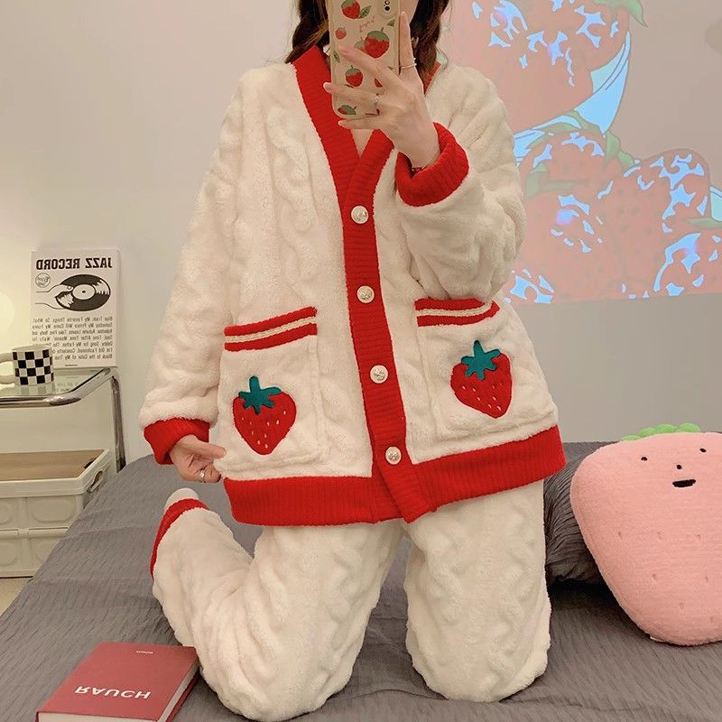 睡衣女冬季珊瑚絨2023年新款秋冬款高級感保暖公主風加厚家居服