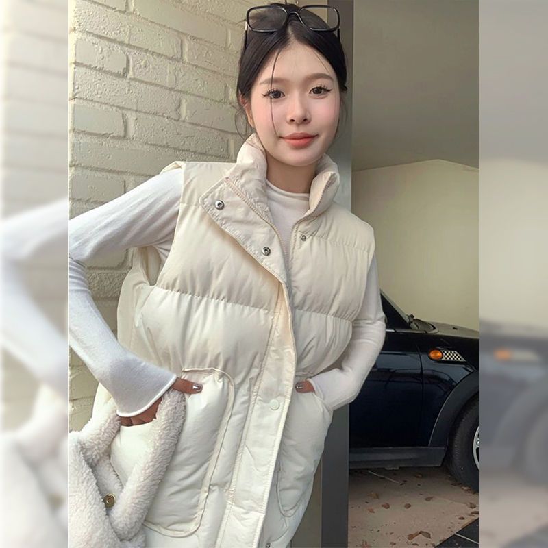羽絨棉馬甲2023年新款女冬寬鬆外穿無袖背心馬夾麵包服秋冬季外套