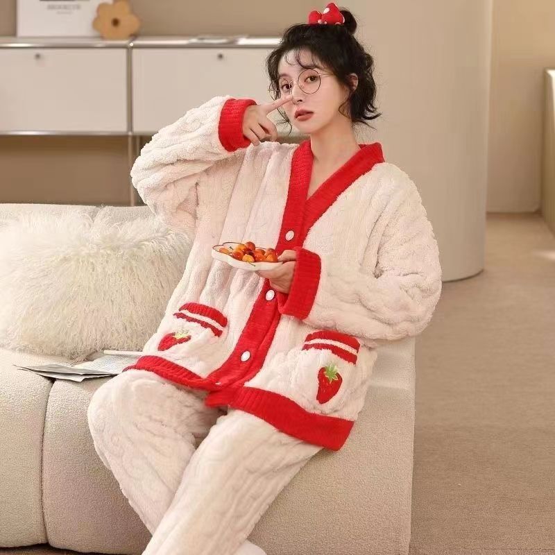 睡衣女冬季珊瑚絨2023年新款秋冬款高級感保暖公主風加厚家居服