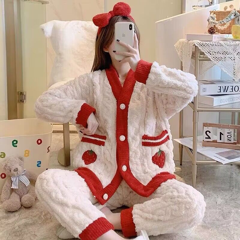 睡衣女冬季珊瑚絨2023年新款秋冬款高級感保暖公主風加厚家居服