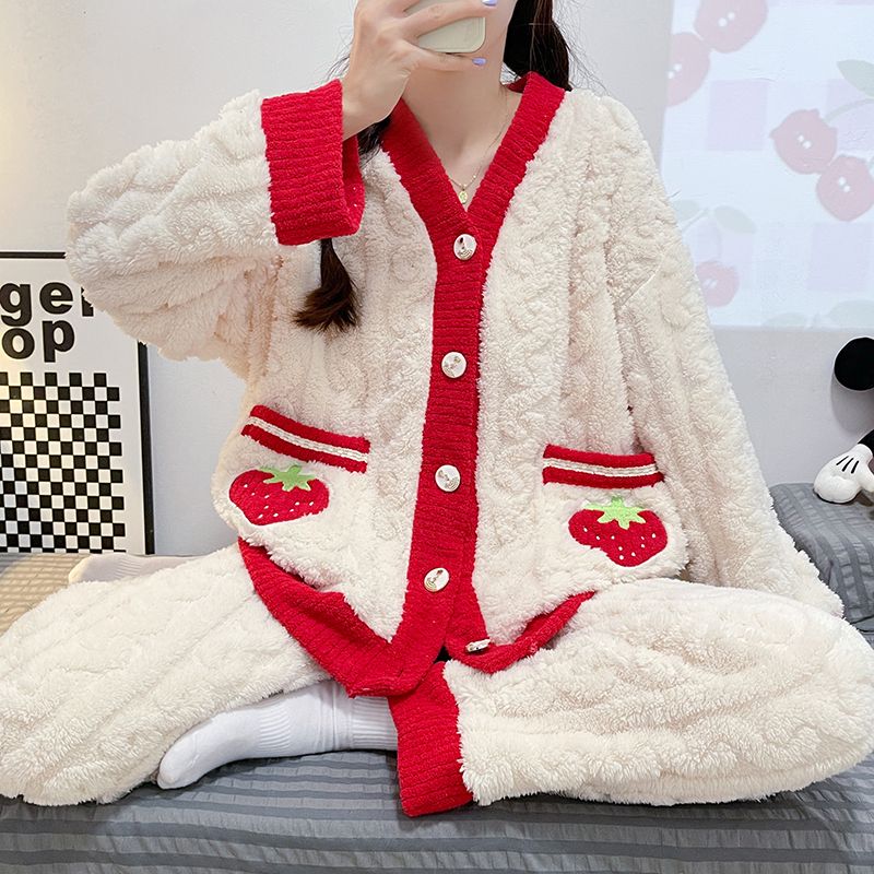睡衣女冬季珊瑚絨2023年新款秋冬款高級感保暖公主風加厚家居服