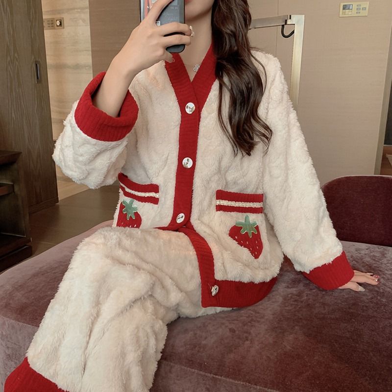 睡衣女冬季珊瑚絨2023年新款秋冬款高級感保暖公主風加厚家居服