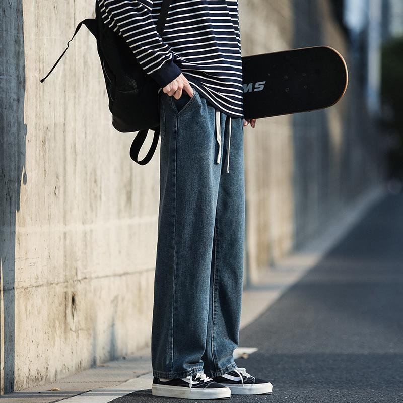 Jeans men's retro men's and women's trendy casual straight pants trendy autumn American high street trousers couple's pants