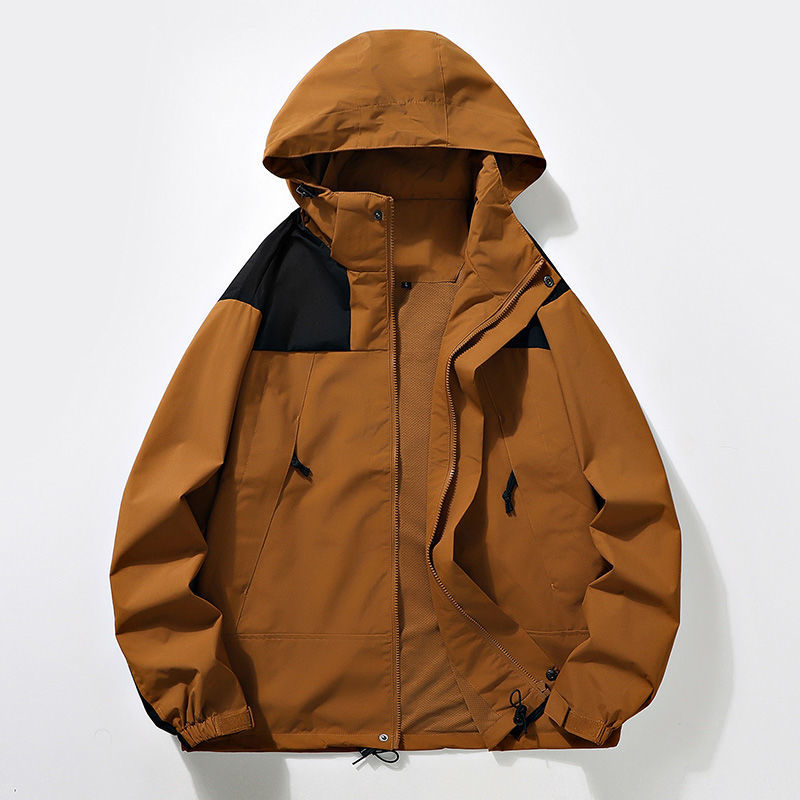 衝鋒衣男春秋季情侶單沖外套戶外防風防水可拆卸連帽夾克登山服女