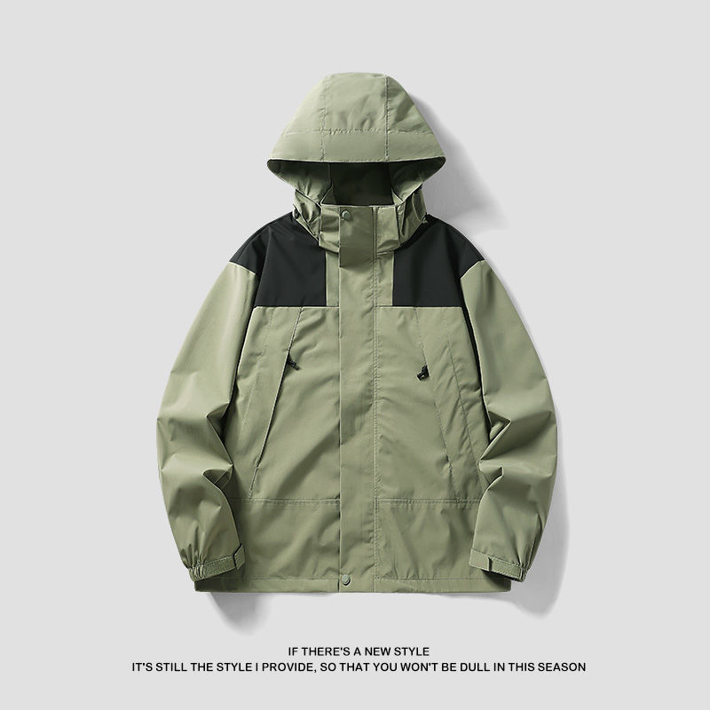 衝鋒衣男春秋季情侶單沖外套戶外防風防水可拆卸連帽夾克登山服女
