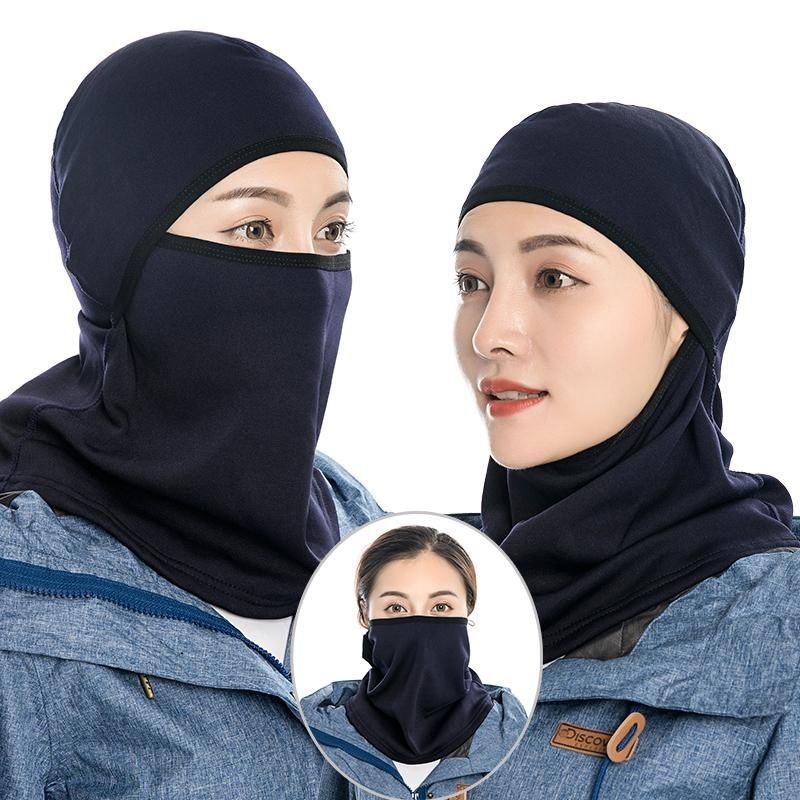 Winter Cycling Full Face Windshield Mask Men's Velvet Warm Breathable Headgear Electric Vehicle Helmet Cold-proof Lining_voghion.com
