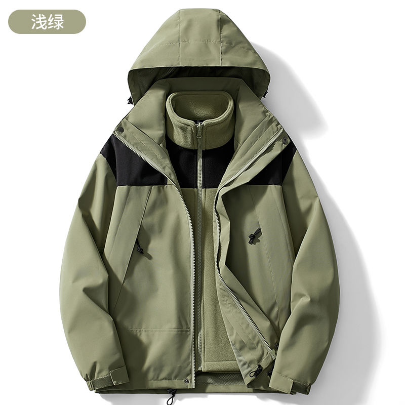 秋冬戶外衝鋒衣三合一可拆卸內膽防風保暖放水情侶潮牌登山服男女