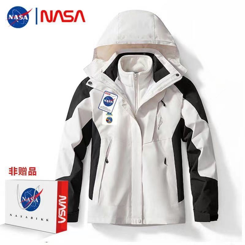 NASA联名冲锋衣三合一男女情侣春秋冬季新款户外防风防水夹克外套