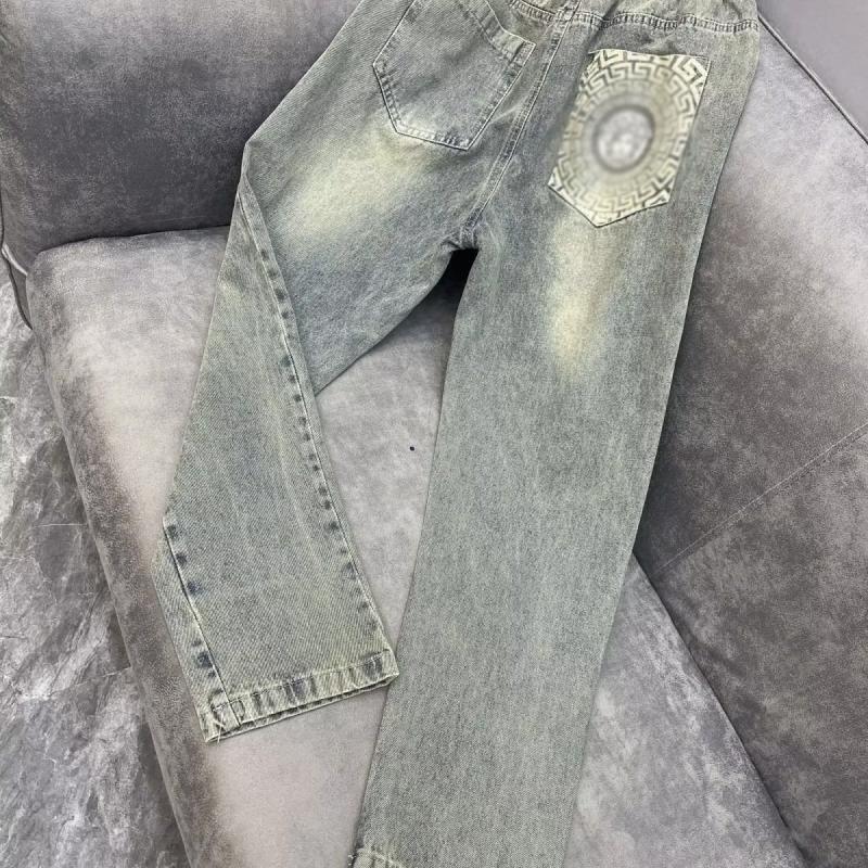 Beauty Head Retro Distressed Jeans Men's and Women's Small Leg Pants 2023 Spring and Autumn New Korean Style High Waist Slim Straight Leg Pants