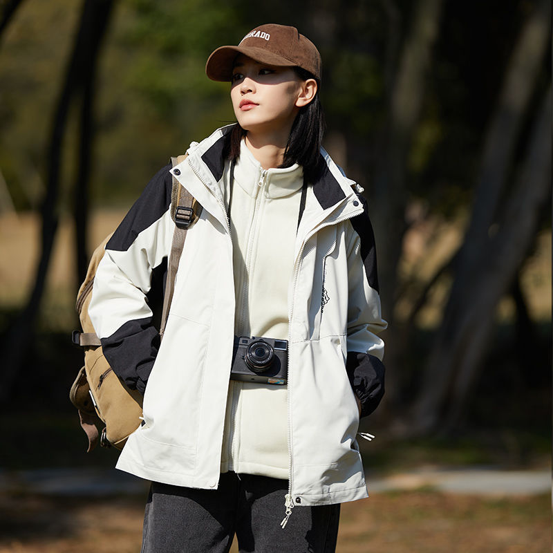 衝鋒衣三合一外套男女秋冬季情侶外套保暖可拆卸春秋款夾克登山服