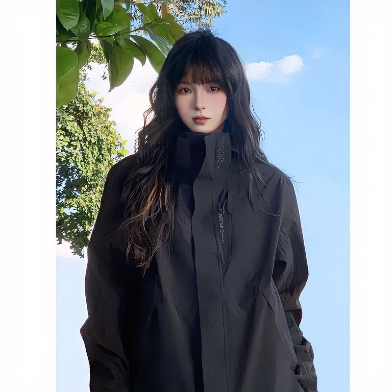 vintage美式三合一衝鋒衣外套男款春秋薄款潮牌戶外運動情侶夾克