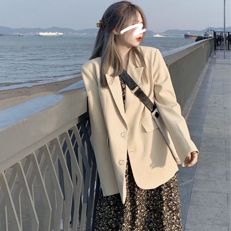White suit jacket for women 2023 spring and autumn new Korean style loose high-end design niche casual suit top
