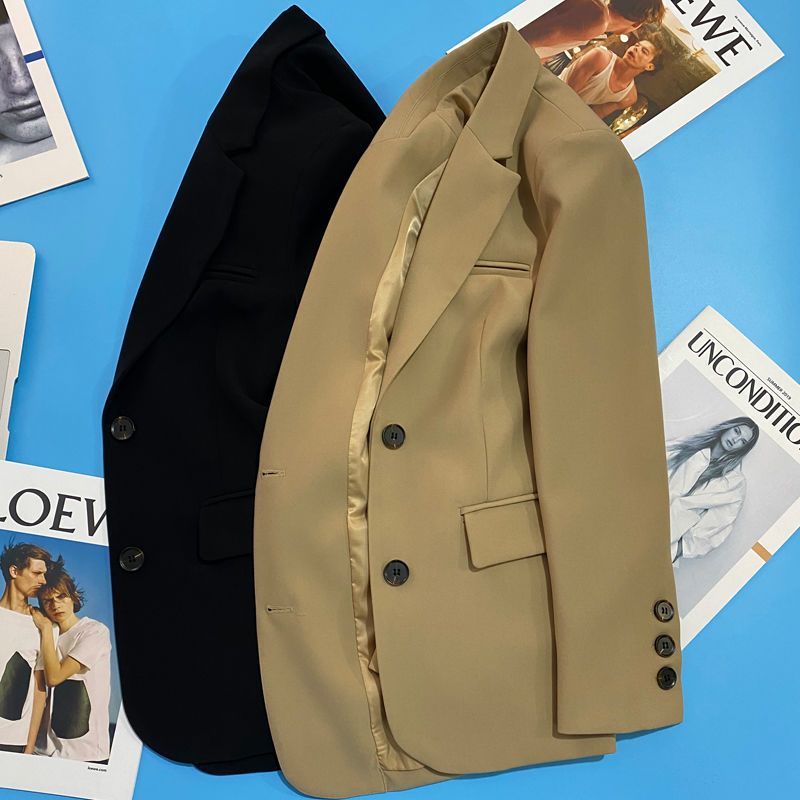 2023 Spring and Autumn New Korean Style Slim Short Brown Suit Jacket Women Korean Style Small Fashion Casual Suit