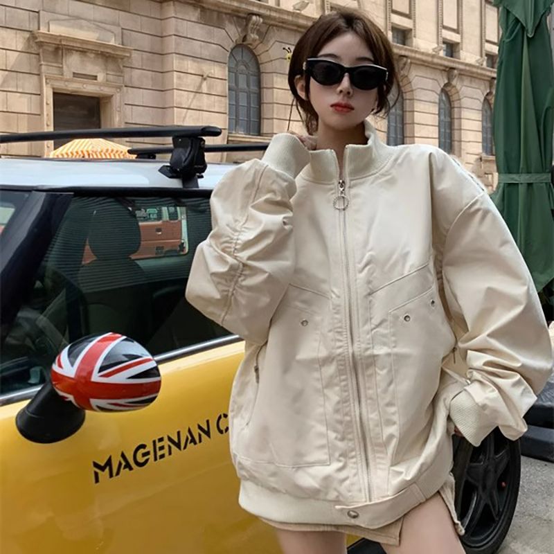 Bomber Jacket Women's Autumn and Winter 2023 New Baseball Uniform Retro Jacket American Style Street Versatile