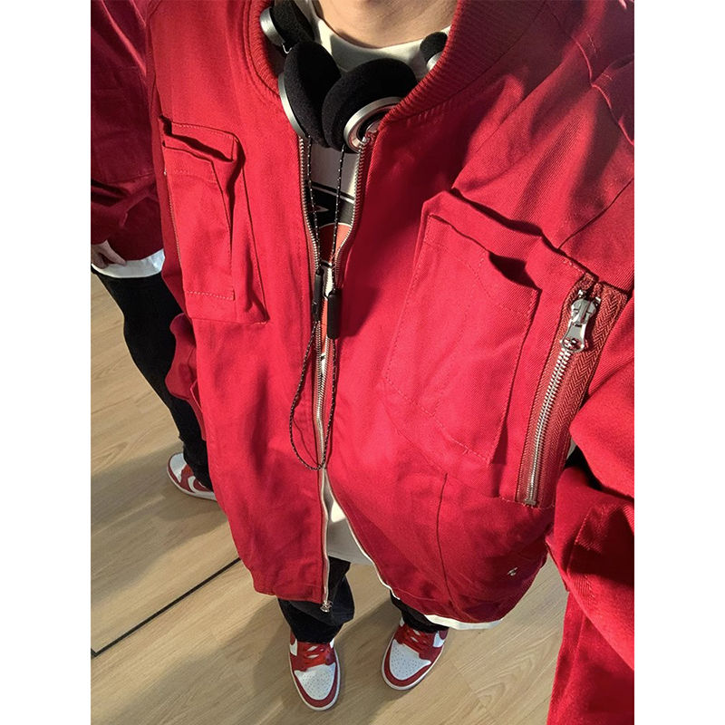 American retro pilot street baseball uniform jacket for men and women 2023 autumn and winter new casual work jacket trend