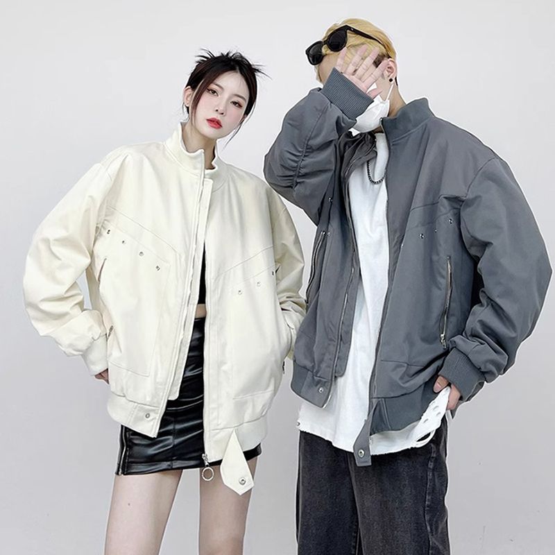 American high street vibe autumn bomber jacket for men and women 2023 autumn and winter trendy brand baseball uniform oversize jacket